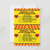 Carte Alerte d'urgence Mon animal de compagnie est la ma (Dos)