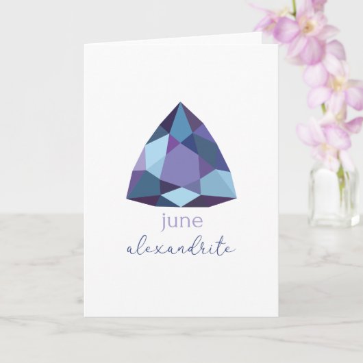 Carte Alexandrite Pierre de Naissance de Juin (Orchidée)