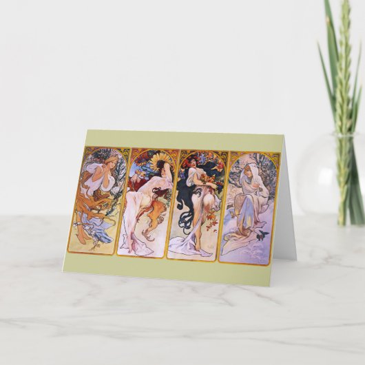 Carte Alfons Mucha ~ Les quatre saisons (Devant)