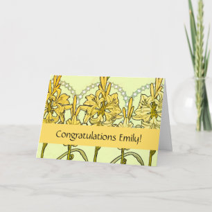 Carte Alfonse Mucha Art Nouveau Lily motif floral