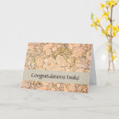 Carte Alfonse Mucha Art Nouveau Peonies (Fleur jaune)