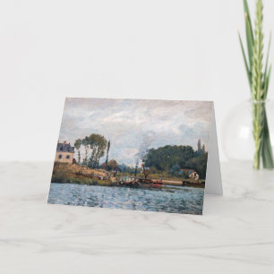 Carte Alfred Sisley - Bateaux à l'écluse à Bougival