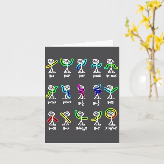 Carte Algebra Dance Funny Graph Figures Math  (Fleur jaune)
