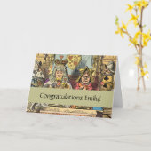 Carte Alice à Wonderland Cheshire Cat Characters (Fleur jaune)