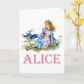 CARTE ALICE AU PAYS DES MERVEILLES (Fleur jaune)
