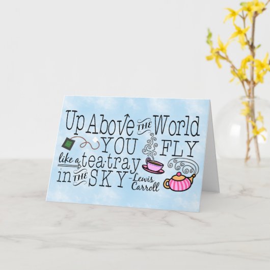 Carte Alice au pays des merveilles Citation de Carroll d (Fleur jaune)