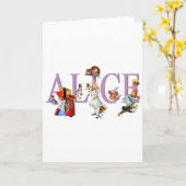 Carte Alice au pays des merveilles et amis (Fleur jaune)