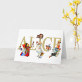 CARTE ALICE AU PAYS DES MERVEILLES ET AMIS (Fleur jaune)