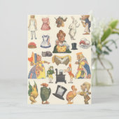 Carte Alice au pays des merveilles, poupée en papier vic (Debout devant)