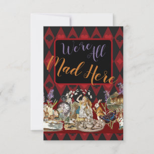 Carte Alice Aventures avec le Chat de Cheshire Fou de Wo