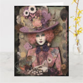 Carte Alice dans un joli anniversaire casquette (Fleur jaune)