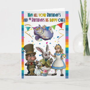 Cartes Pays Merveilles Cheshire Chat D Anniversaire Zazzle Be