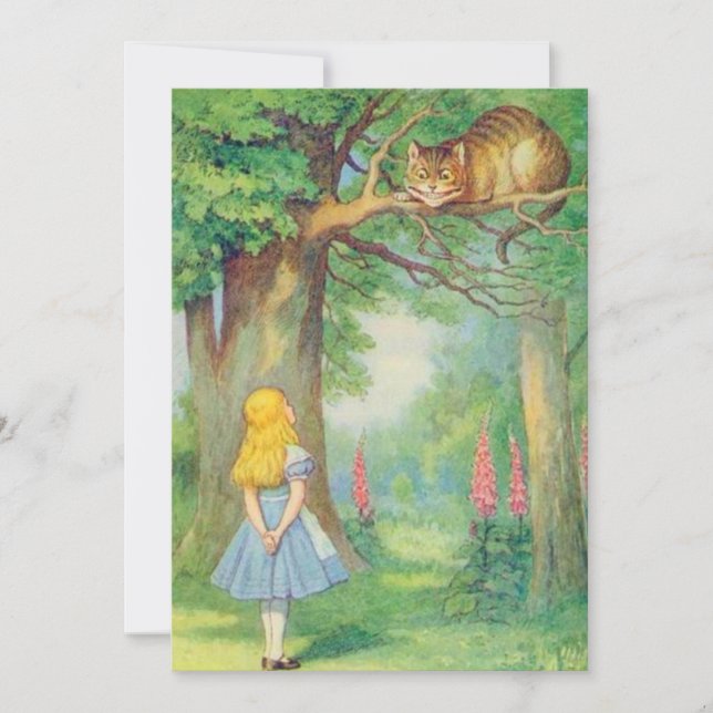 Carte Alice et Cheshire Chat Couleur complète (Devant)