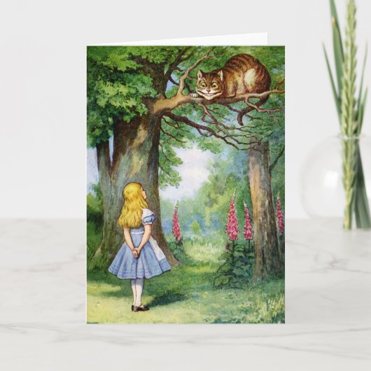 CARTE ALICE ET LE CAT DE CHESHIRE (Devant)