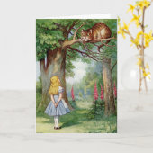 Carte Alice et le chat de Cheshire (Fleur jaune)