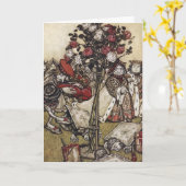 Carte Alice et le pays des merveilles - Arthur Rackham (Fleur jaune)