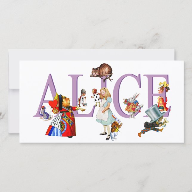 CARTE ALICE IN WONDERLAND & AMIS (Devant)