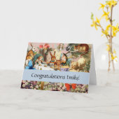 Carte Alice in Wonderland tea party characters (Fleur jaune)