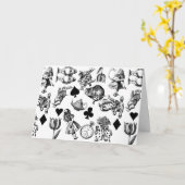 Carte Alice Lapin Blanc Pays des Merveilles Classique (Fleur jaune)