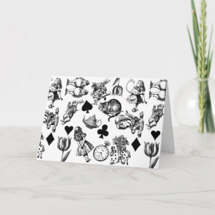 Carte Alice Lapin blanc Pays des merveilles Classique