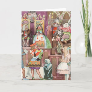 Carte Alice vintage au pays des merveilles, reine des co