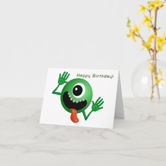 Carte Alien à l'anniversaire (Fleur jaune)