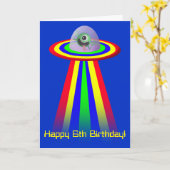Carte Alien à l'anniversaire (Fleur jaune)