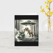 Carte Alien Cat Selfie UFO Dinosaur Rex T (Fleur jaune)