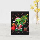 Carte Alien Christmas Tree Lights Xmas Funny Alien  (Fleur jaune)