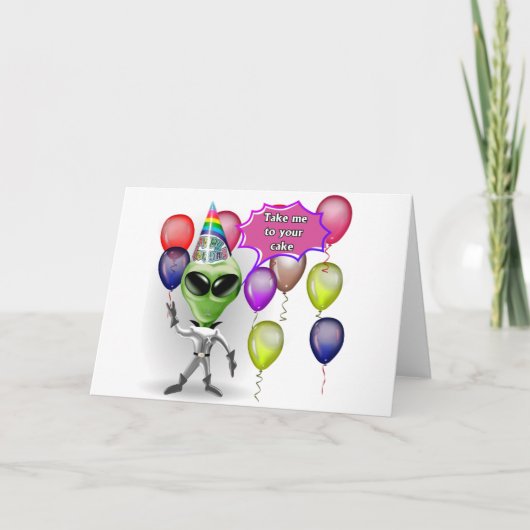 Carte Alien d'anniversaire (Devant)