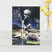Carte Alien dans la nature (Fleur jaune)