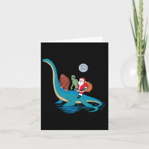 Carte Alien de Bigfoot Père Noël équitation Dinosaur Chr