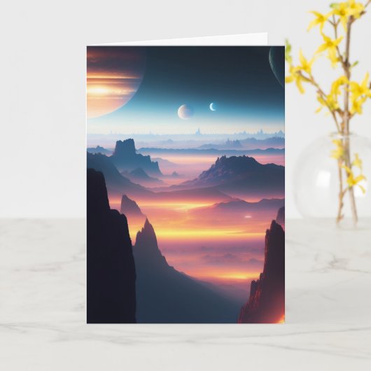 Carte Alien de l'espace extra-atmosphérique Planète Scie (Fleur jaune)