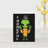 Carte Alien de Thanksgiving Thankful Funny Fall Space Me (Fleur jaune)