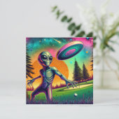 Carte Alien Disc Golf avec Planet Background (Debout devant)