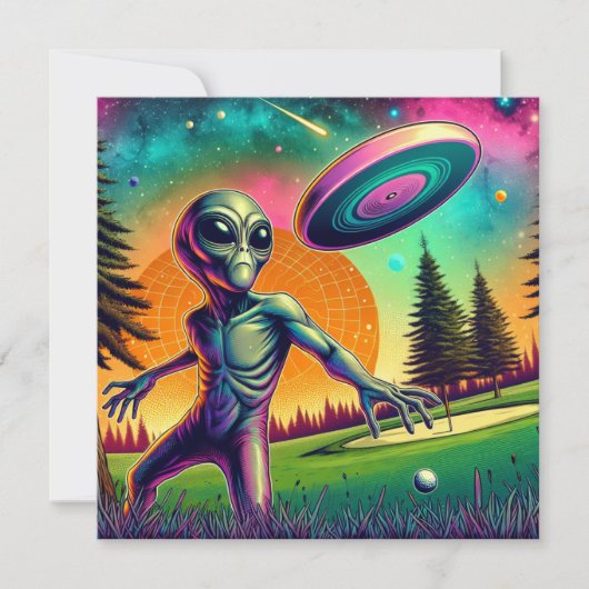 Carte Alien Disc Golf avec Planet Background (Devant)