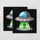 Carte Alien enlevant une vache (Devant / Derrière)