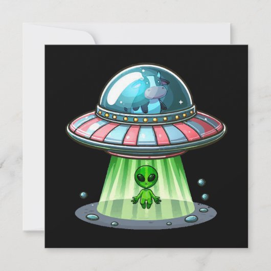 Carte Alien enlevant une vache (Devant)