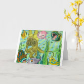 Carte Alien essayant d'empêcher Cthulhu de nager à gauch (Fleur jaune)