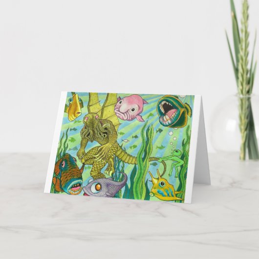 Carte Alien essayant d'empêcher Cthulhu de nager à gauch (Devant)