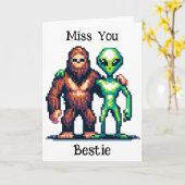 Carte Alien extraterrestre avec Bigfoot (Fleur jaune)