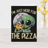 Carte Alien Je Suis Ici Pour Zza Drôle Nourriture Snack (Fleur jaune)