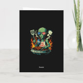 Carte Alien Patriotique Drôle Grillant au Barbecue Améri (Dos)