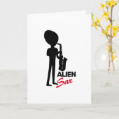 Carte Alien Sax, musicien extraterrestre (Fleur jaune)