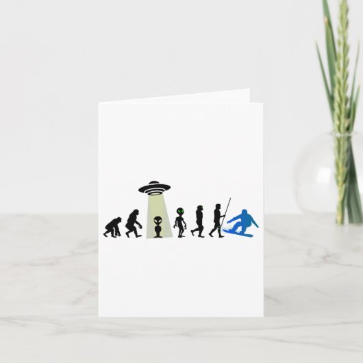 Carte Alien Snowboard Evolution Pun Plaisanterie Hiver E (Devant)