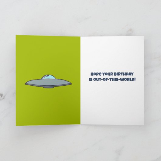 Carte Alien spatial avec ballons planètes Joyeux anniver (Intérieur)