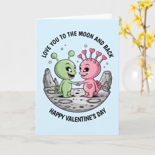 Carte Alien Valentine (Fleur jaune)