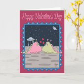 Carte ALIEN VALENTINE Valentine's Day Card (Fleur jaune)