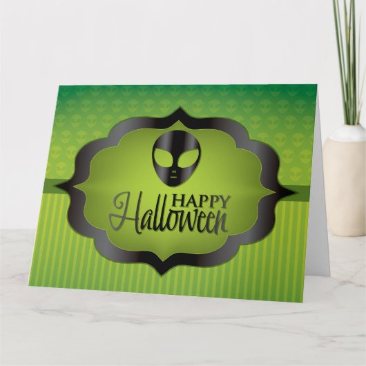 Carte Alien vert d'Halloween (Devant)