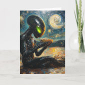 Carte Alien Vert Yeux Manger Des Nouilles Toutes Les Occ (Devant)